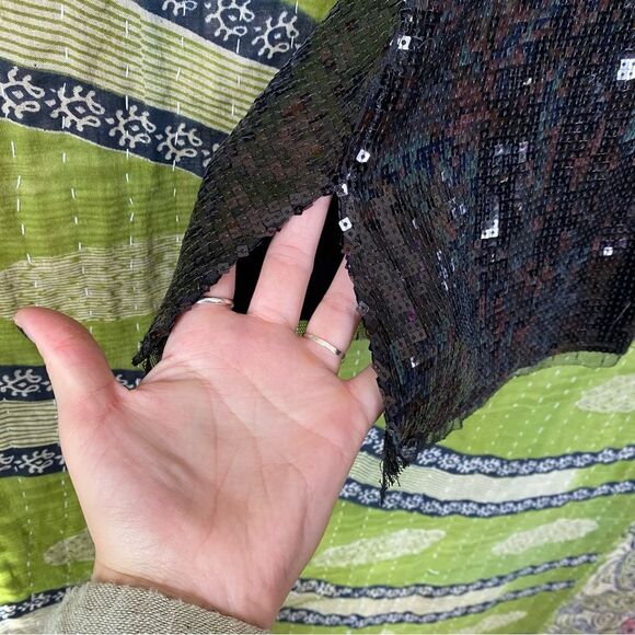 Free People Intimately Black Sassy Sequined Tank Top Size Small - Picture 5 of 14